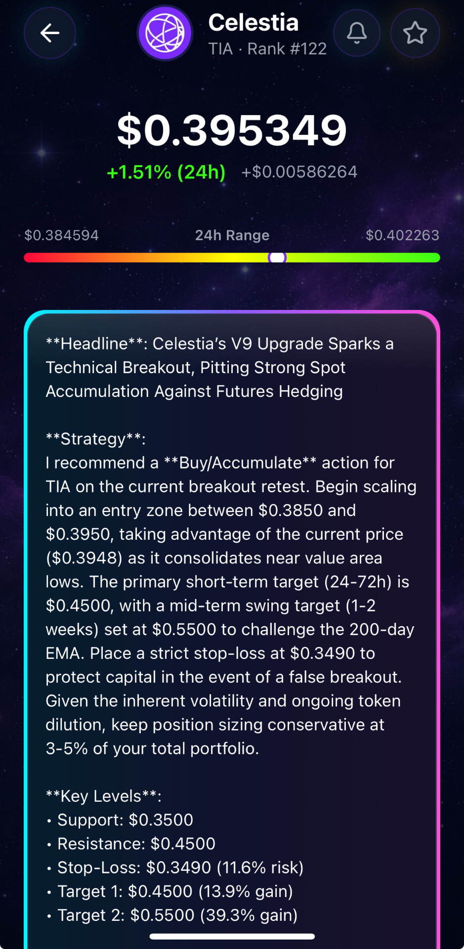 Celestia deep coin analysis